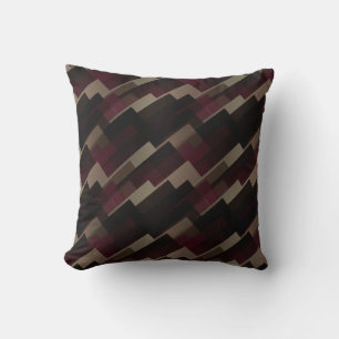 Pink brown and beige geometric  cushion