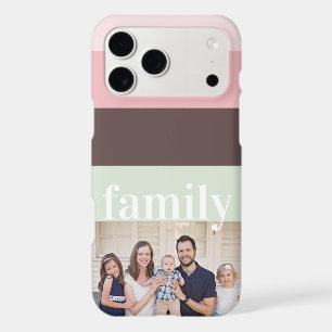 Pink Brown and Green Family Photo