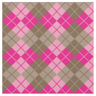 Pink-Brown Argyle Fabric