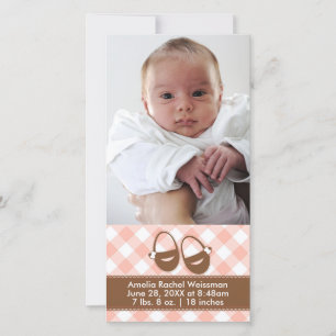 Pink/Brown Baby Booties - Photocard Announcement