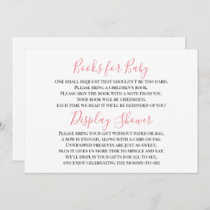 Pink Brown Baby Girl Display Shower Insert Card