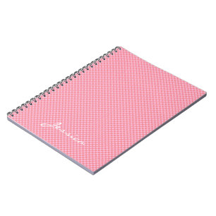 Pink Brown Beige Geometric Personalised Notebook