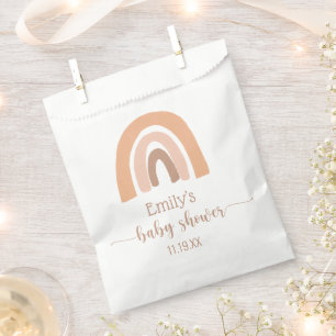 Pink Brown Boho Rainbow Thank You Favour Bags