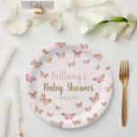 Pink Brown Butterfly Themed Baby Shower  Paper Plate<br><div class="desc">These are Pink Brown Butterfly Themed Baby Shower Paper Plates!</div>