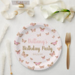 Pink Brown Butterfly Themed Birthday Party Paper Plate<br><div class="desc">These are Pink Brown Butterfly Themed Birthday Party Paper Plates!</div>