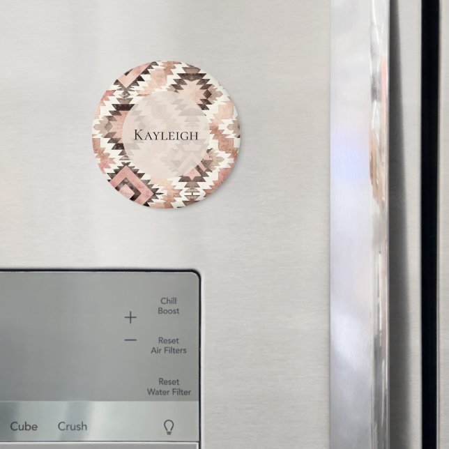 Pink Brown Cowgirl Southwestern Tribal  Magnet (In Situ (Fridge))