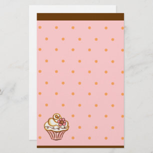 Pink Brown Cupcake Bakery Stationery