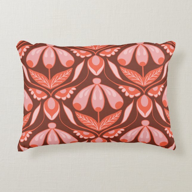 pink brown decorative cushion (Front)