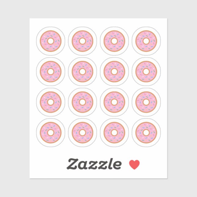 Pink Brown Doughnuts Colourful Sprinkles Food Part (Sheet)
