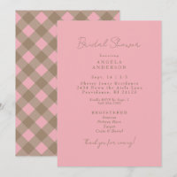 Pink & Brown Gingham Bridal Shower