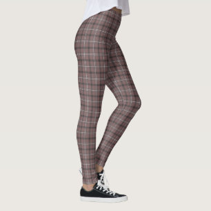 Pink Brown Plaid Classic Pattern Leggings