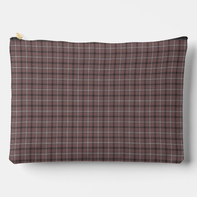 Pink Brown Plaid Classic Pattern Retro Accessory Pouch (Front)