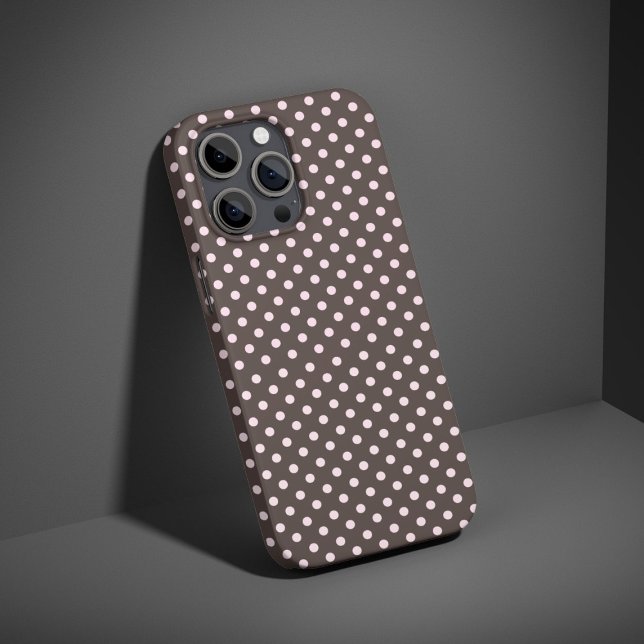 Pink & Brown Polka Dot  Cute Trendy Aesthetic Case-Mate iPhone Case (Creator Uploaded)