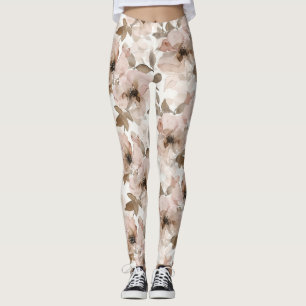 Pink Brown Southwestern Floral Leggings