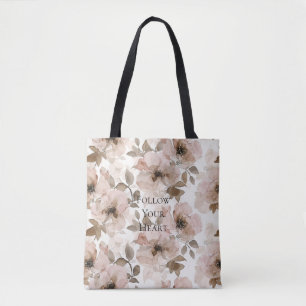 Pink Brown Southwestern Floral  Tote Bag