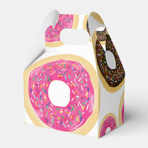 Pink & Brown Sprinkle Doughnuts Modern Birthday Pa Favour Box