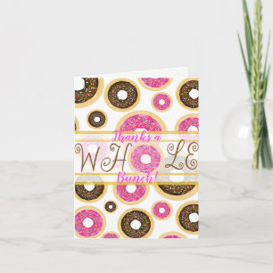 Pink & Brown Sprinkle Doughnuts Modern Thank You C