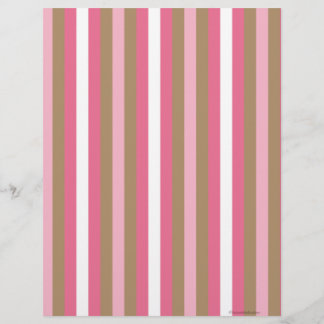 Pink Brown Striped Scrapbook Paper