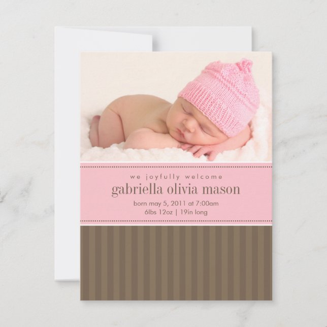 Pink & Brown | Stripes Announcement (Front)