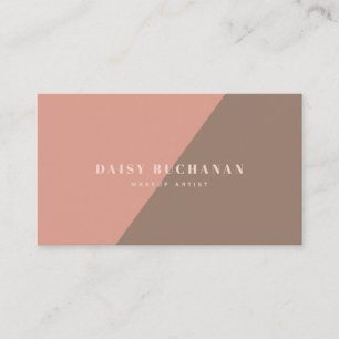Pink & Brown Stylish Block Business Card