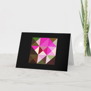 Pink Brown Tones Quilt Square Note Card