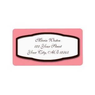 Pink Brown & White Return Address Labels