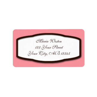 Pink Brown & White Return Address Labels