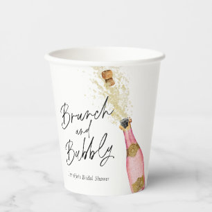 Pink Brunch and Bubbly Bridal Shower Paper Cups