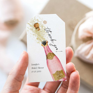 Pink Brunch and Bubbly Thank you Gift Tags