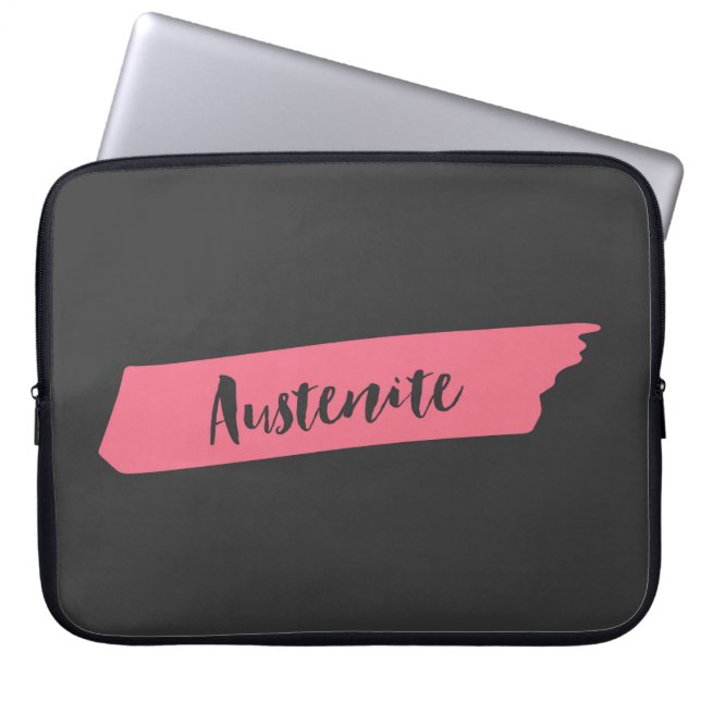 Pink Brush Austenite Laptop Sleeve (Front)