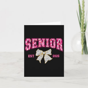 Pink Brushstroke Graduation Senior 2025 Coquette B Card