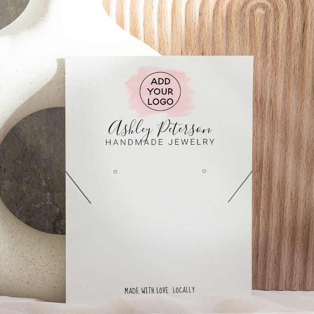 Pink brushstroke logo  jewellery earring necklace business card (Creator Uploaded)