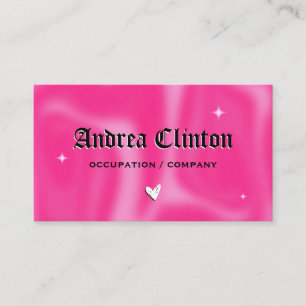 Pink Brushstrokes y2k retro Business Card