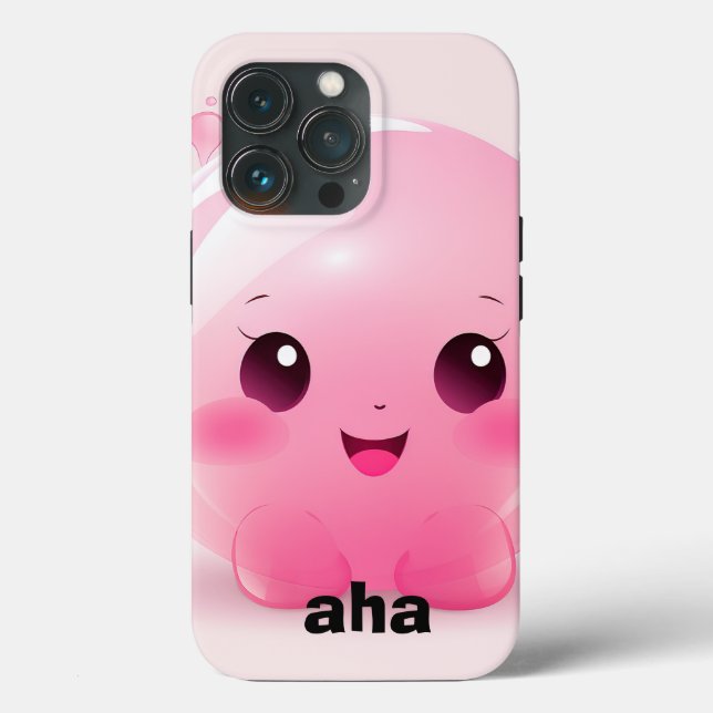 Pink Bubble Cartoon AHA Phone Case (Back)
