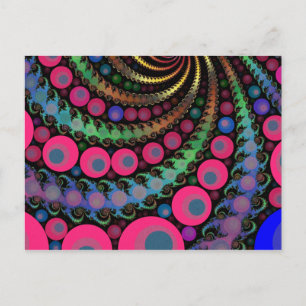 Pink Bubble Fractal Mosaic Postcard