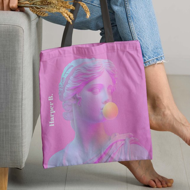 Pink Bubble Gum Pop Venus Tote Bag (Unleash your inner goddess with the Pink Bubble Gum Pop Venus Tote Bag! )
