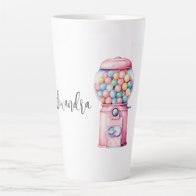 Pink Bubble Gum Whimsical   Latte Mug (Front)