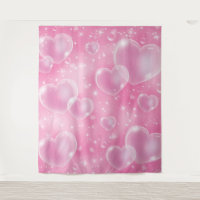 Pink Bubble Hearts 90's Photo Party Backdrop