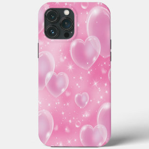 Pink Bubble Hearts Cute Girly 90's Style iPhone 13 Pro Max Case