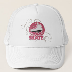 Pink Bubble Swirl Roller Skate, Skating Trucker Hat