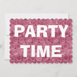 Pink bubble wrap housewarming invitation
