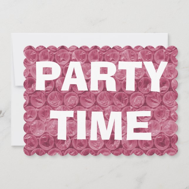 Pink bubble wrap housewarming invitation (Front)