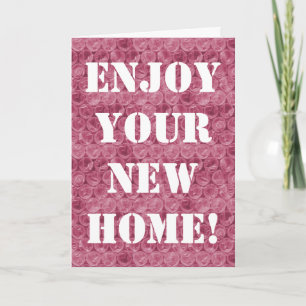 Pink bubble wrap housewarming invitation