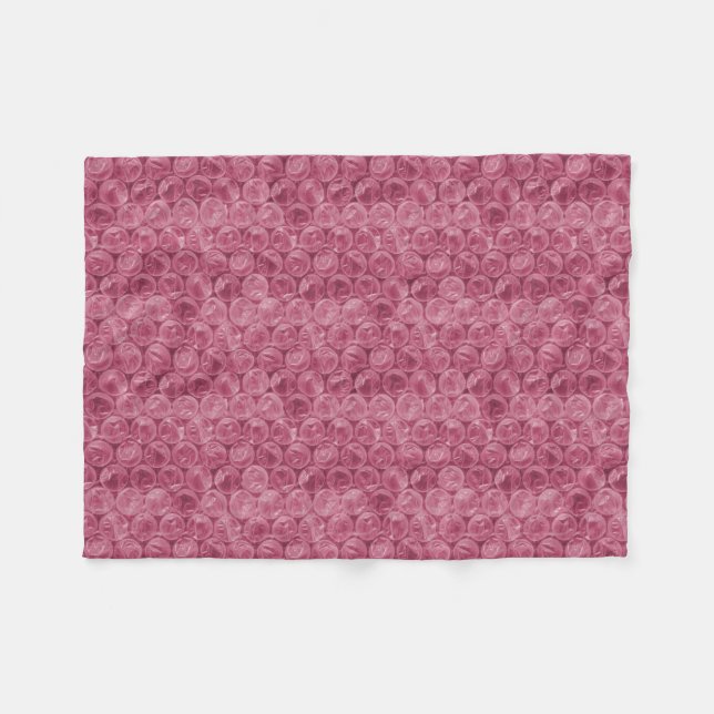 Pink bubble wrap pattern fleece blanket (Front (Horizontal))