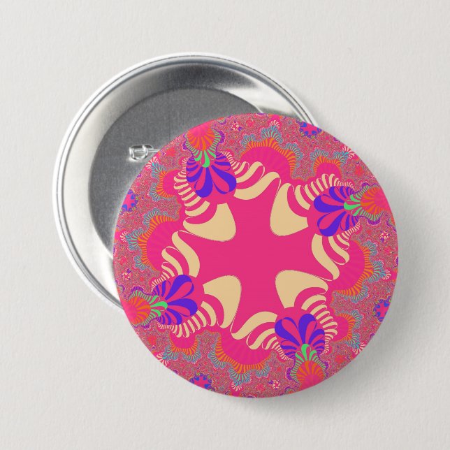 Pink Bubblegum Cross 7.5 Cm Round Badge (Front & Back)