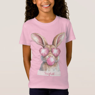 Pink Bubblegum Easter Bunny Personalised T-Shirt