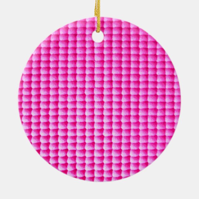Pink bubblegum texture pattern ceramic tree decoration (Back)