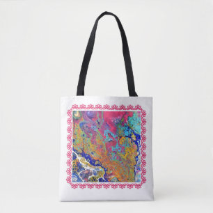 Pink Bubbles Acrylic Pour Tote Bag