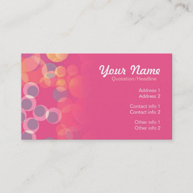 Pink Bubbles Business Card (Front)