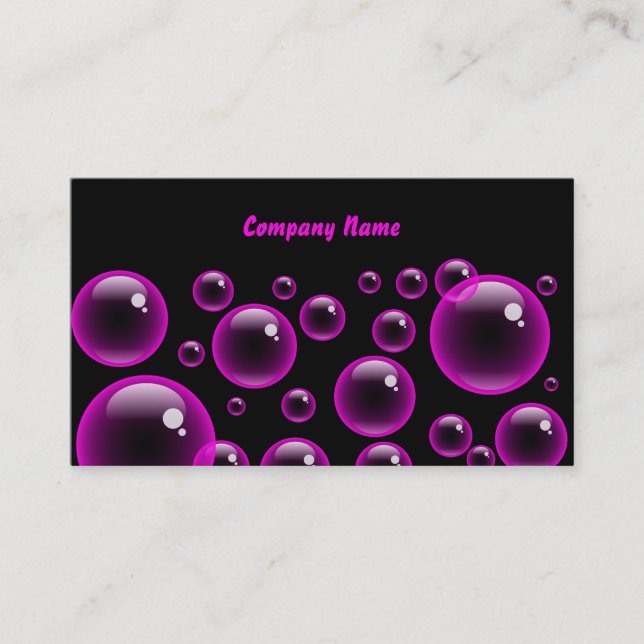 Pink Bubbles, Company Name Business Card (Front)